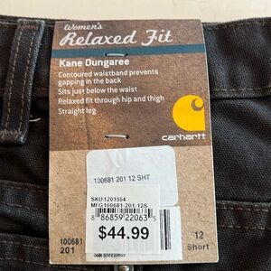 TWO PAIRS OF WOMENS RELAXED FIT CARHARTT size 12 SHORT HEAVY 100% COTTON